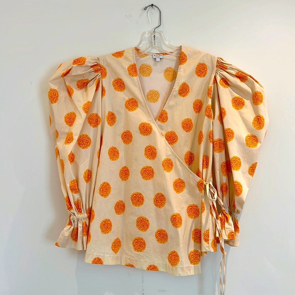 Rhode Resort Wrap Top with Puff Sleeves